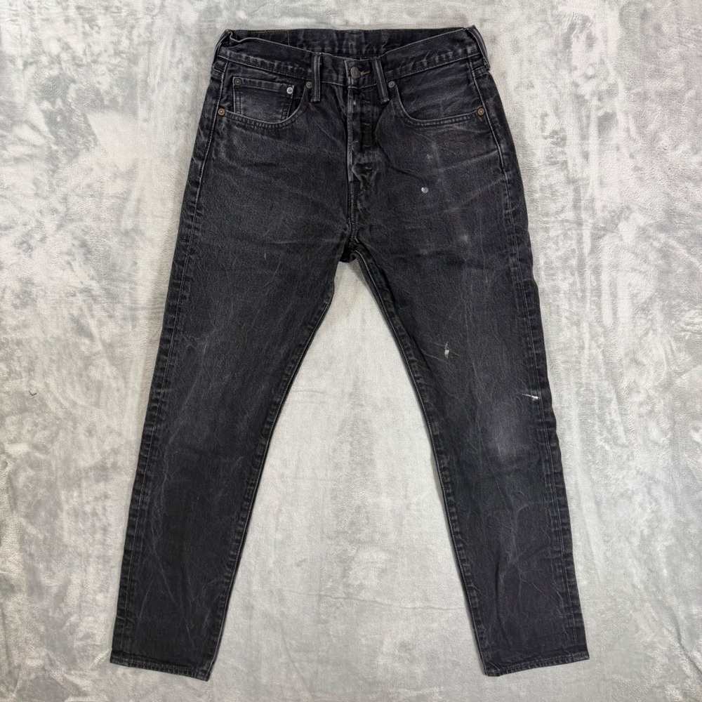 Levi's 501 CT Tapered Leg Jeans Men's Size 31x32 Washed Black Button Fly Pants